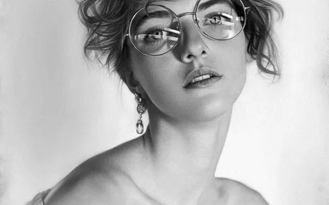 这么美的肖像素描~