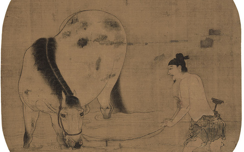 韩干 清溪饮马图 高清下载