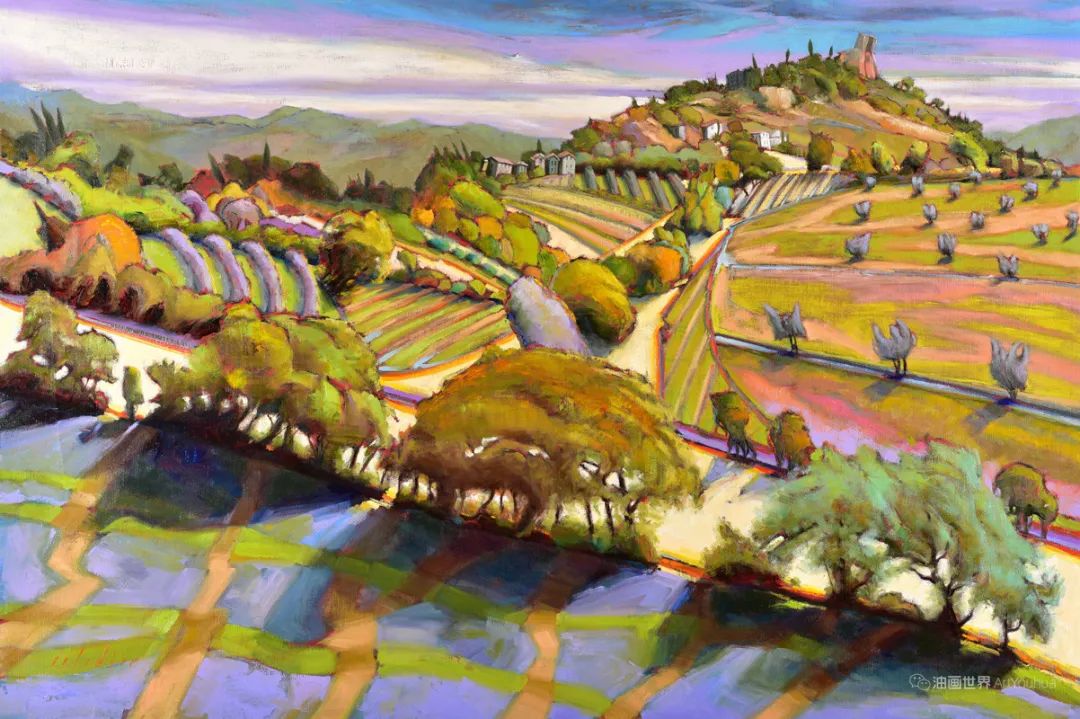 乡村风景的鸟瞰图,巴西画家德拉迪尔·阿尔梅达作品!