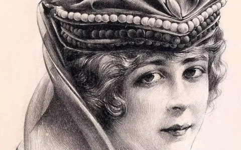 他的美女素描，五官精致有神，让人看了移不开眼！