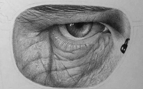 超写实肖像素描作画过程，真精彩！