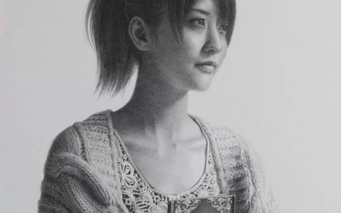 美女素描，日本超写实画家冈靖知作品！