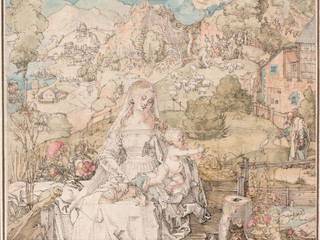 中世纪水彩画：丢勒《众多动物中的圣母》