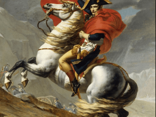 雅克·路易·大卫《跨越阿尔卑斯山圣伯纳隘道的拿破仑》艺术赏析