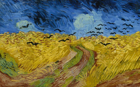 【世界名画鉴赏】梵高《乌鸦群飞的麦田》油画作品欣赏