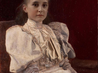 维也纳分离派—《坐着的年轻女孩》古斯塔夫·克里姆特高清绘画下载