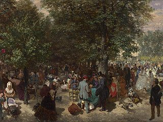 《下午在杜伊勒里花园》阿道夫·门采尔高清绘画下载