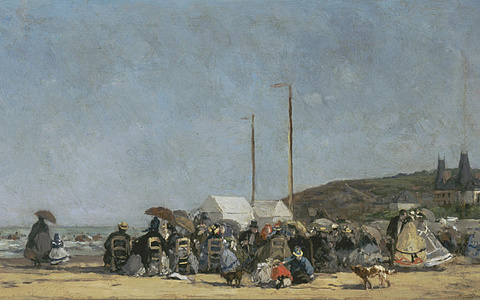 《图维尔的沙滩》尤金布丹高清绘画下载