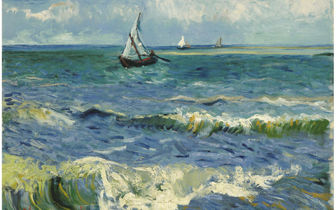 【画作欣赏】梵高《阿尔的海洋》高清油画作品下载