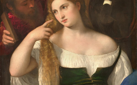 名画鉴赏-提香·韦切利奥《梳妆的女人》高清油画作品下载