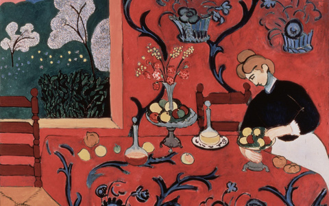 野兽派大师作品赏析:马蒂斯《红色餐桌》高清油画作品下载